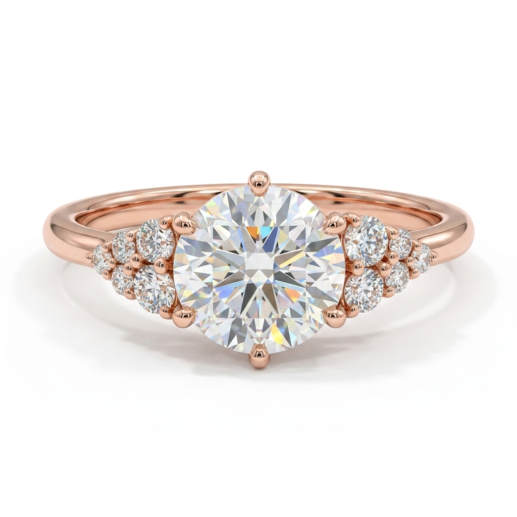 1.14 ct Round Lab-Grown Diamond Engagement Ring – Yellow Gold