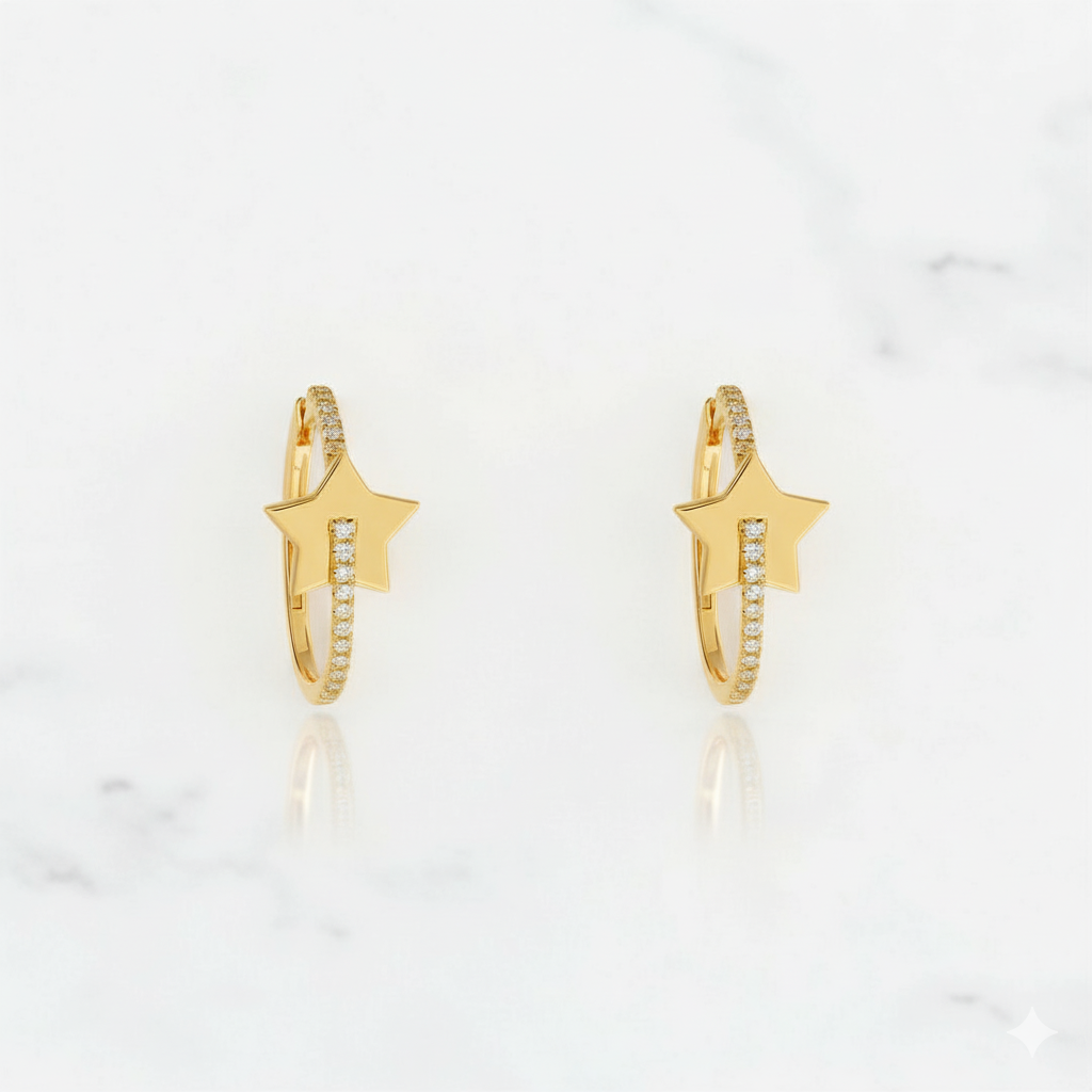 Star Lab Grown Diamond Hoop Earrings