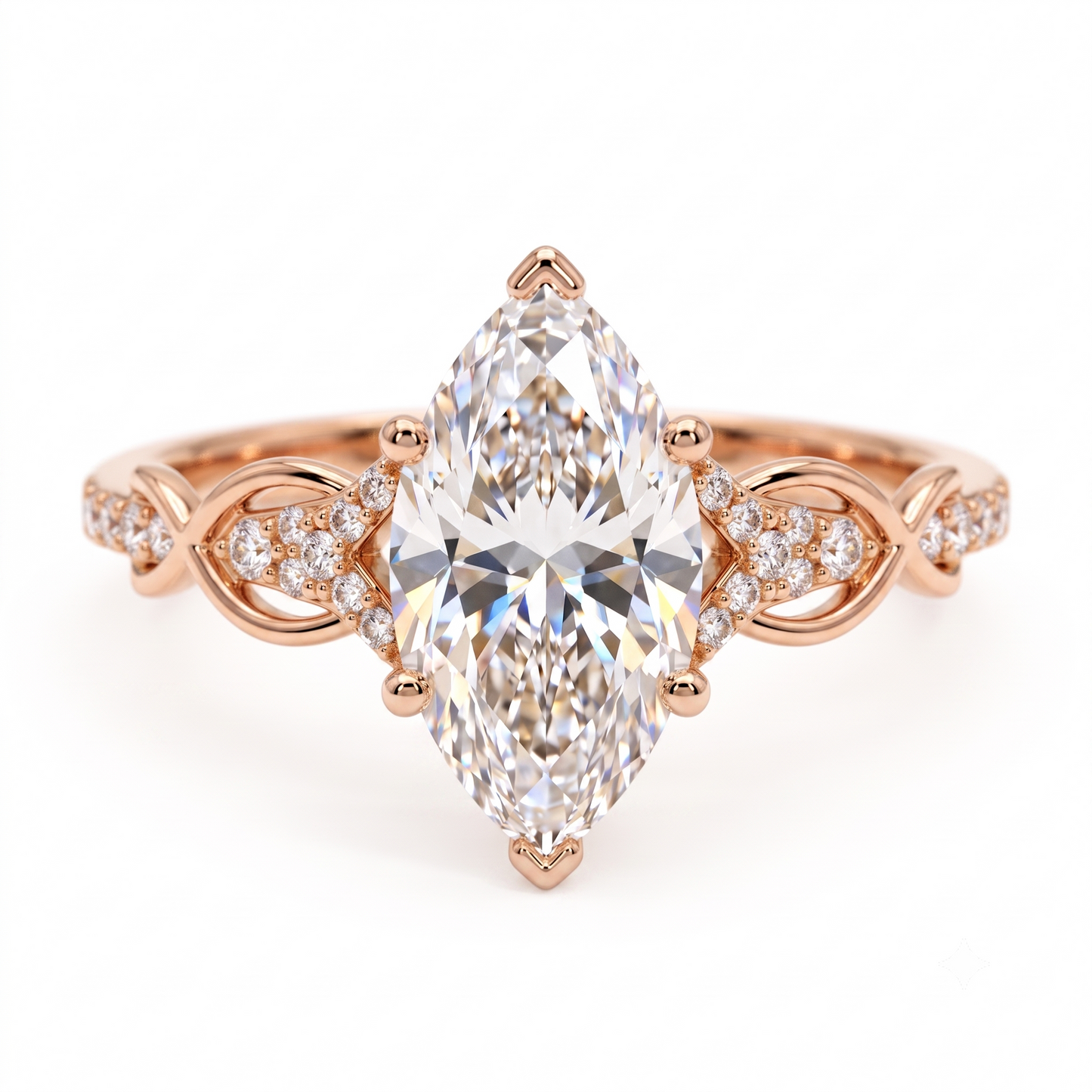 1.60ct Marquise Cut Lab Diamond Engagement Ring