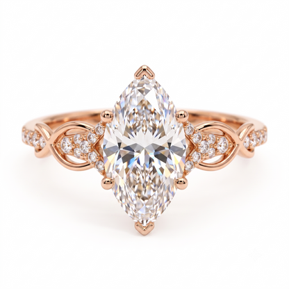 1.60ct Marquise Cut Lab Diamond Engagement Ring