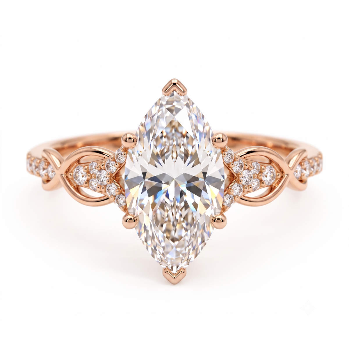 1.10 ct Marquise Lab-Grown Diamond Engagement Ring