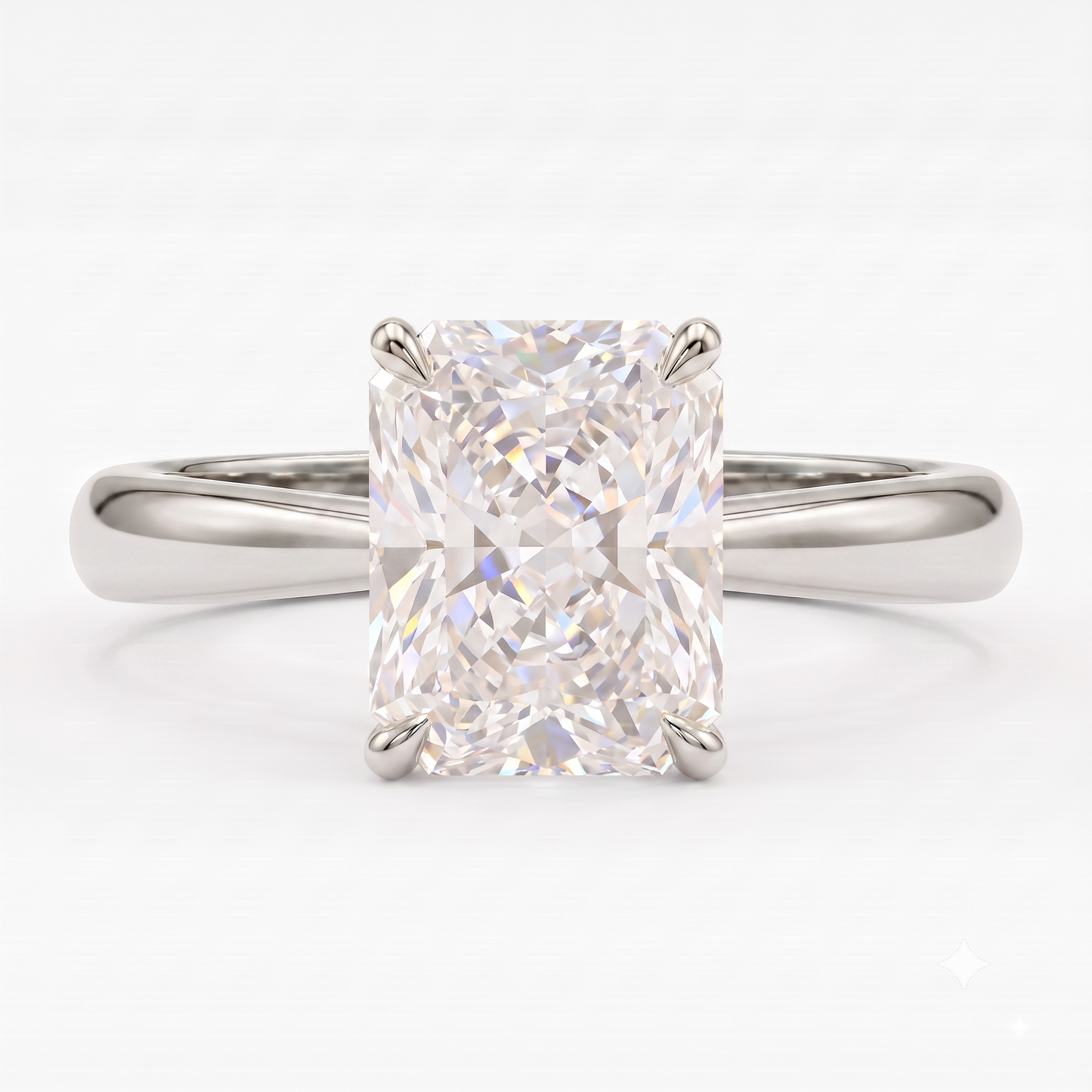 1.00CT Radiant Cut Lab Grown Diamond Engagement Ring