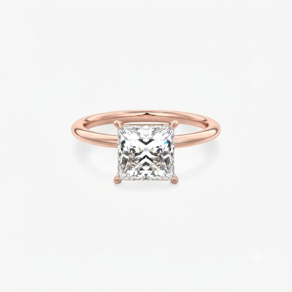 IGI Certified 1.50CT Princess Cut Lab Grown Diamond Engagement Ring