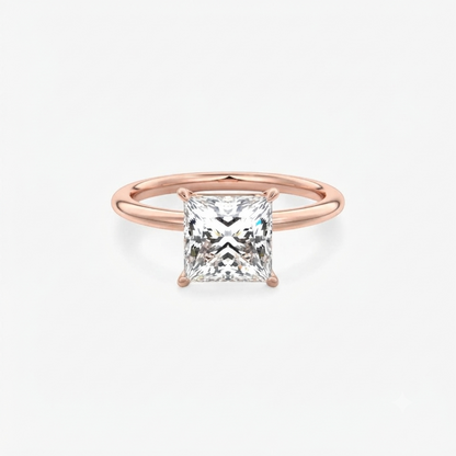 IGI Certified 1.50CT Princess Cut Lab Grown Diamond Engagement Ring