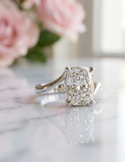 3 Carat Radiant Lab Grown Diamond Engagement Ring
