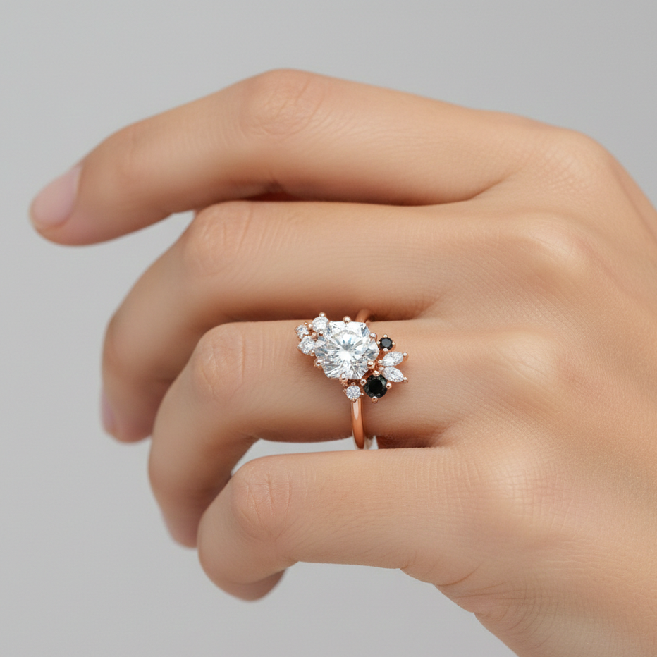 1.00ct Hexagon Cut Engagement Ring