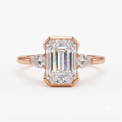 2 CT Emerald Cut Lab-Grown Engagement Ring