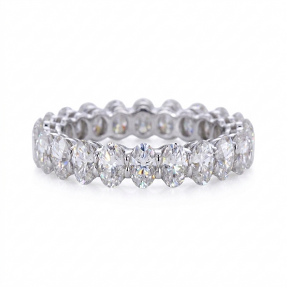 6.00Ctw Oval Cut Lab-Grown Full Eternity Band Ring In solid 14K White Gold