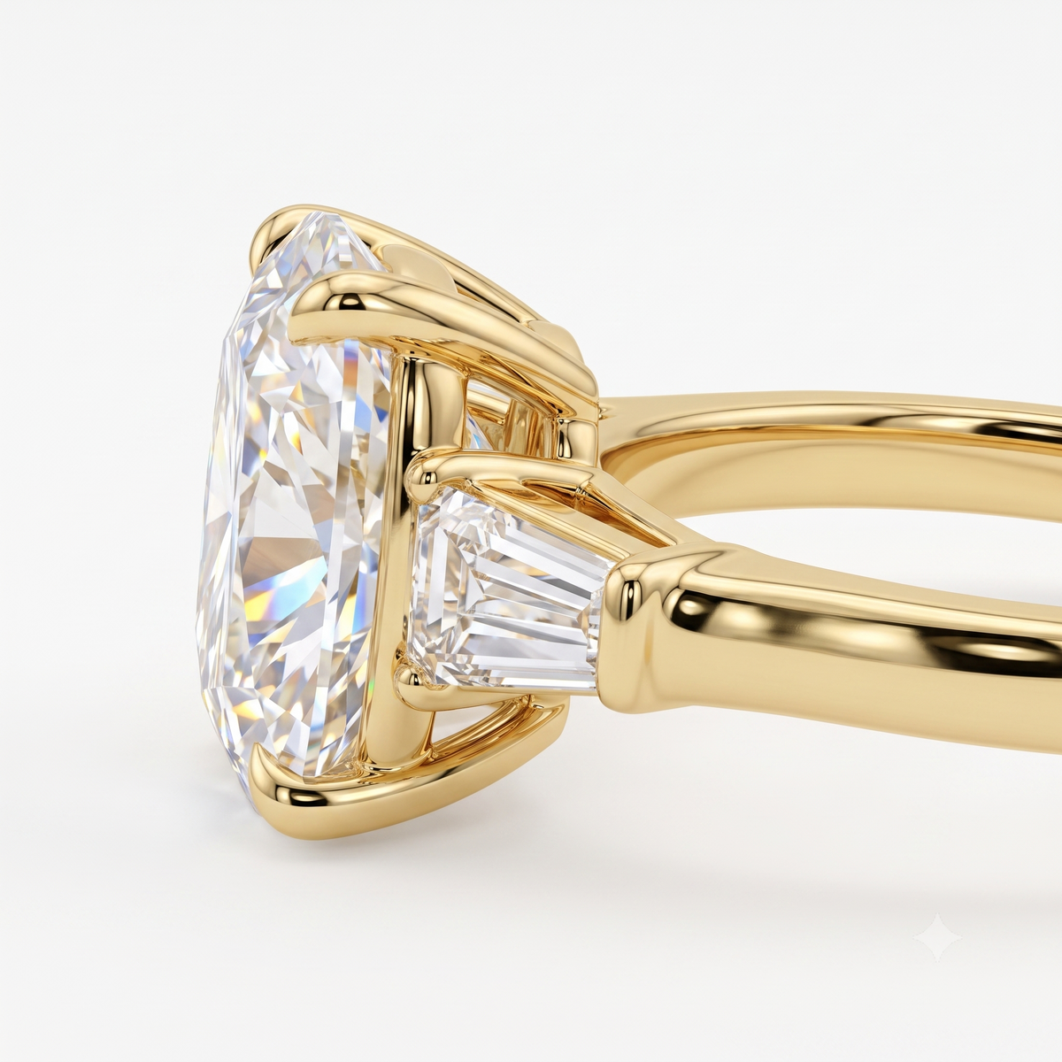 gold cushion cut engagement rings​

