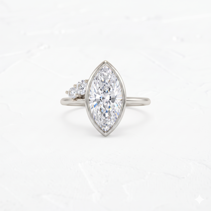 1.00 Ct Marquise Lab Grown Diamond Ring in 14K Gold | Amavida
