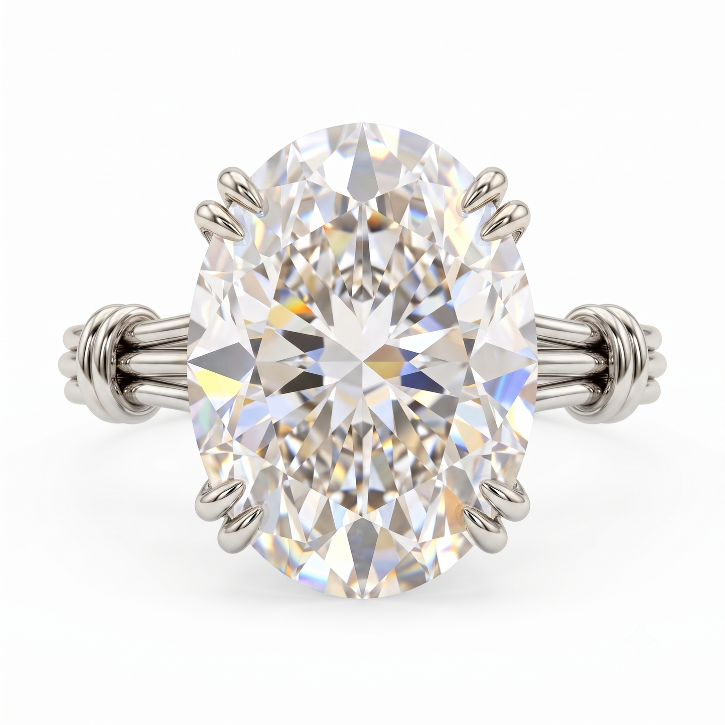 1.00CT Oval Cut Lab Grown Diamond Solitaire Classic Engagement Ring