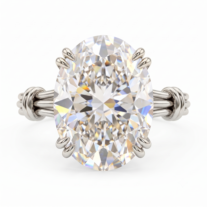 1.00CT Oval Cut Lab Grown Diamond Solitaire Classic Engagement Ring
