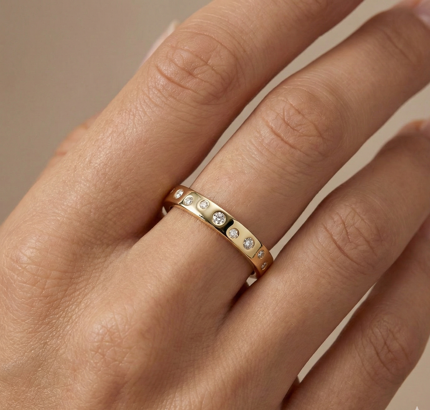 0.13 Ct Lab-Grown Diamond Wedding Band – 14K Gold Ring