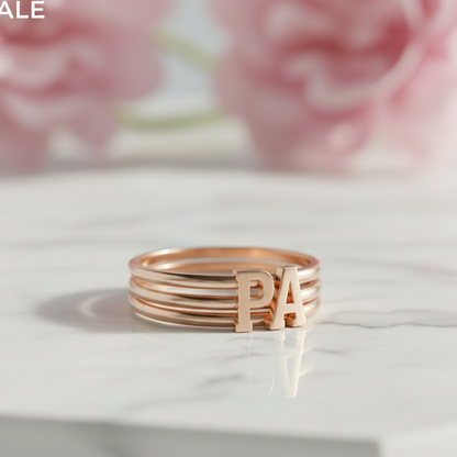 Custom Letter Ring – Solid Gold Initial Personalized Ring