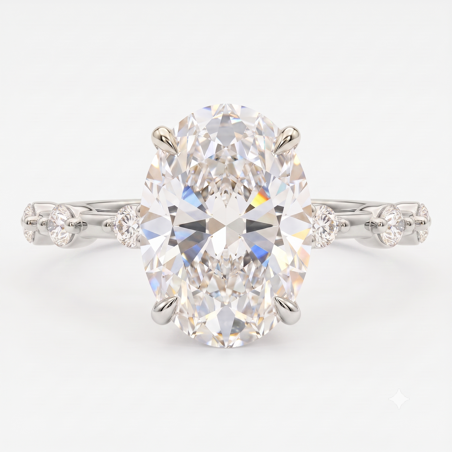 1.00ct Oval Cut Lab Grown Diamond Pavé Engagement Ring