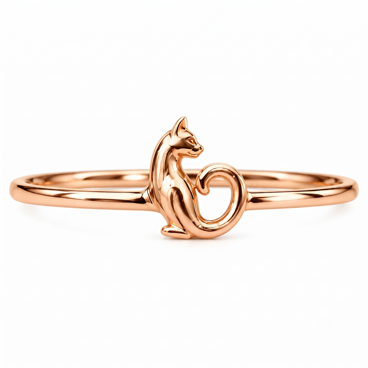 14K Gold Cat Ring, Cat Lover Gift, Cute Animal Ring