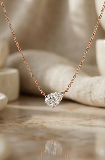 pear diamond pendant necklace​

