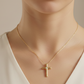 0.100 Ct Moissanite Cross Necklace – 14K Gold Christian Pendant