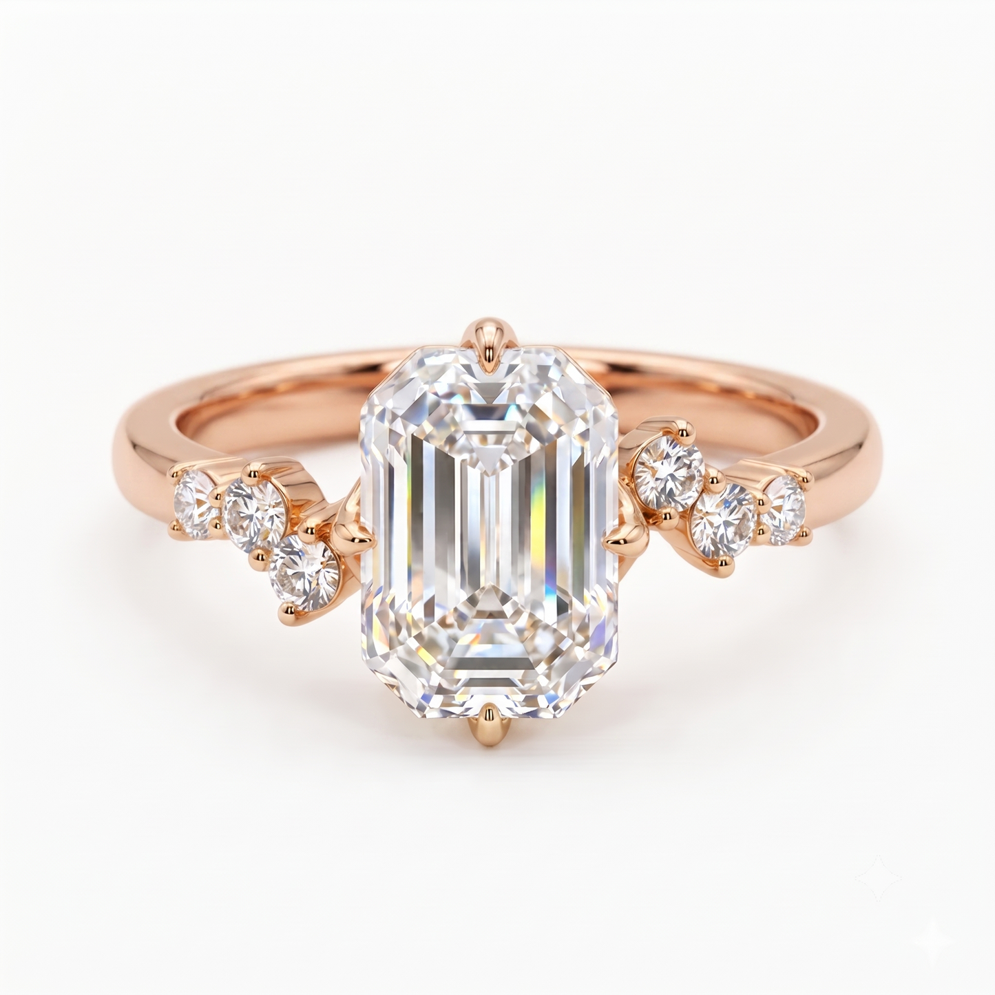 2.00Ct Emerald Cut Solitaire Engagement Ring