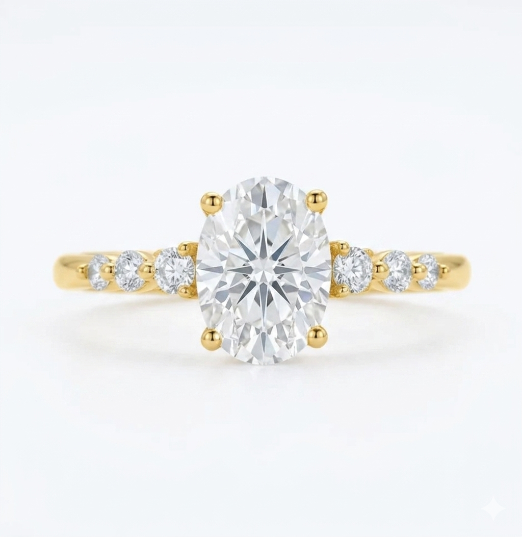 1.660CT Oval Lab Grown Diamond Engagement Ring