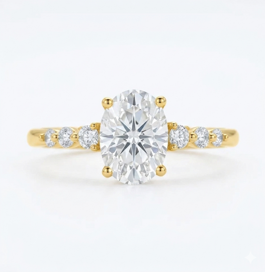 1.660CT Oval Lab Grown Diamond Engagement Ring