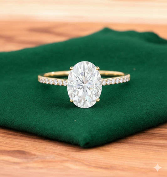 2.680 ct Oval Shaped Lab Grown Diamond Engagement Ring