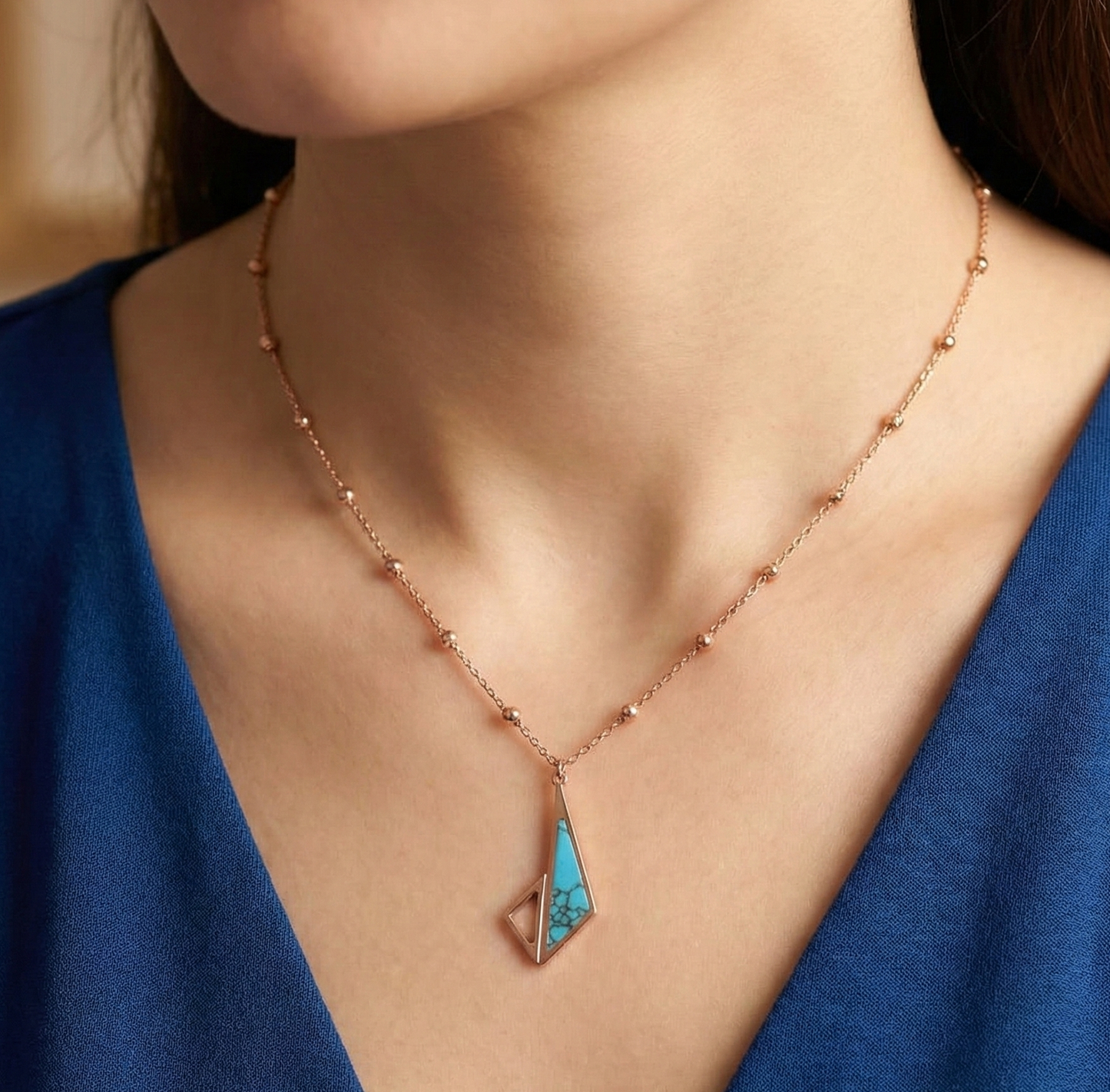 Blue Moon Turquoise Pendant Necklace