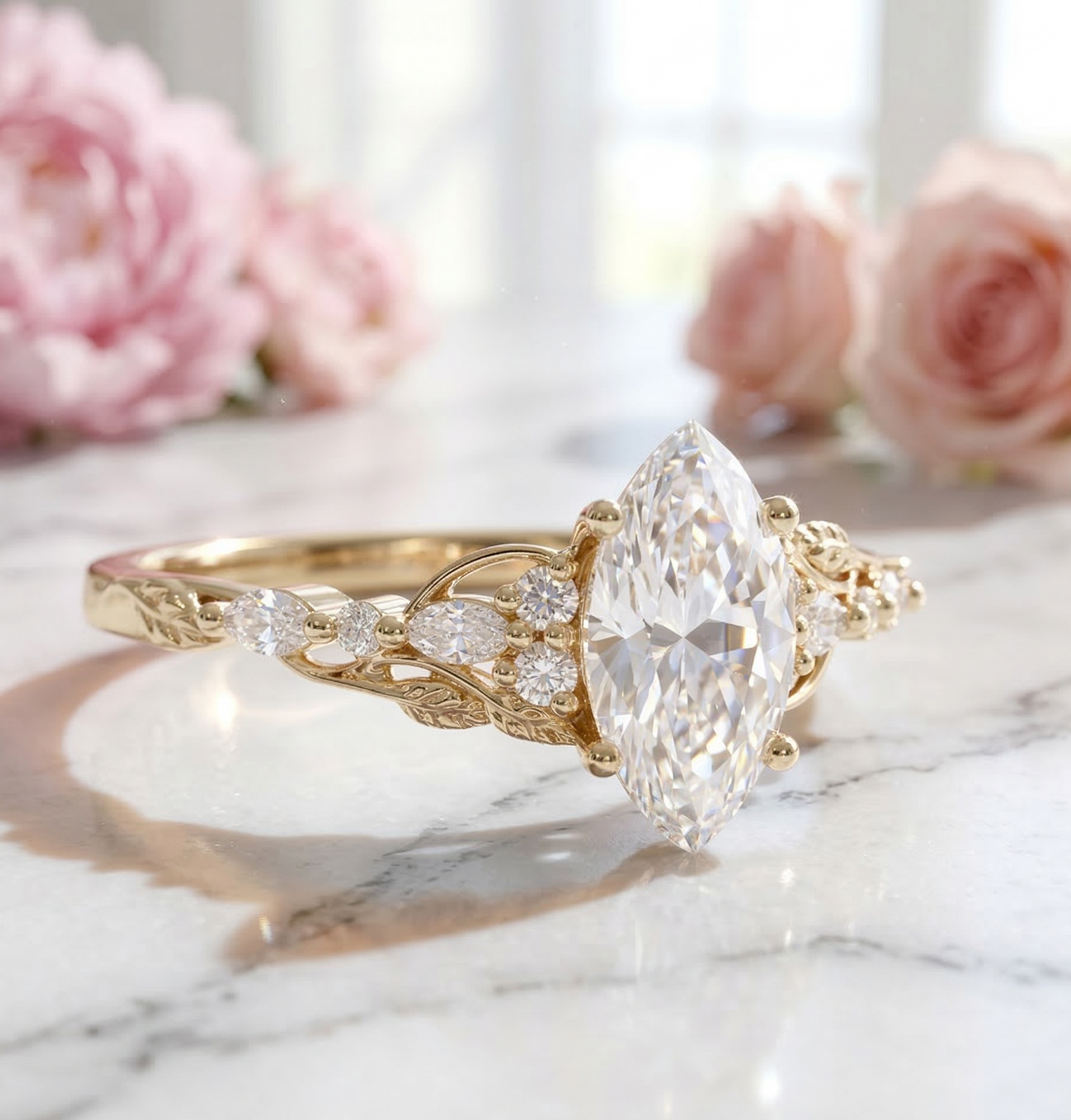1.21 Ct Lab Grown Marquise Diamond Ring