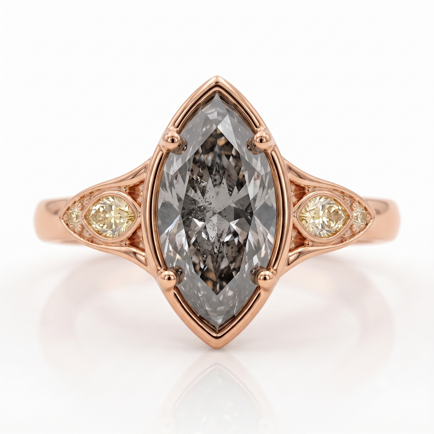 Vintage 1.5CT Marquise Cut Moissanite Engagement Ring