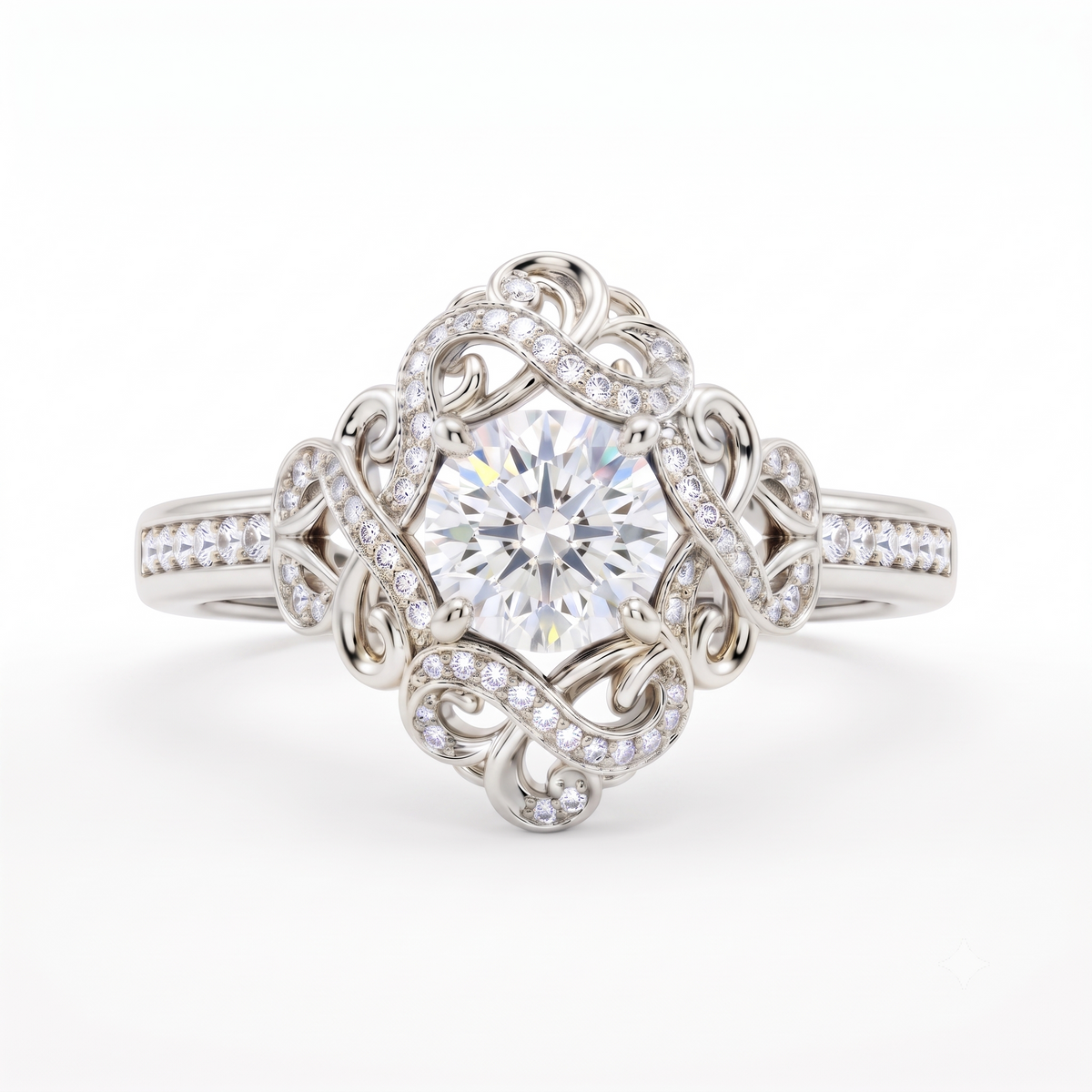 round diamond vintage engagement ring