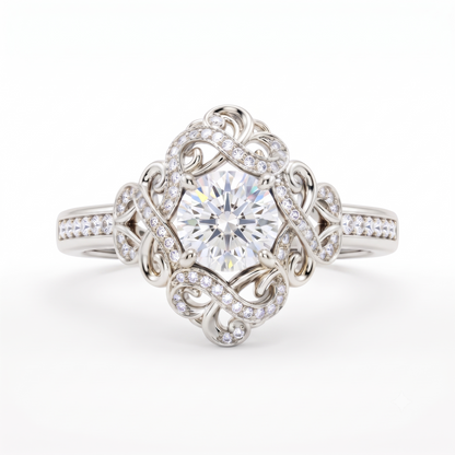 round diamond vintage engagement ring