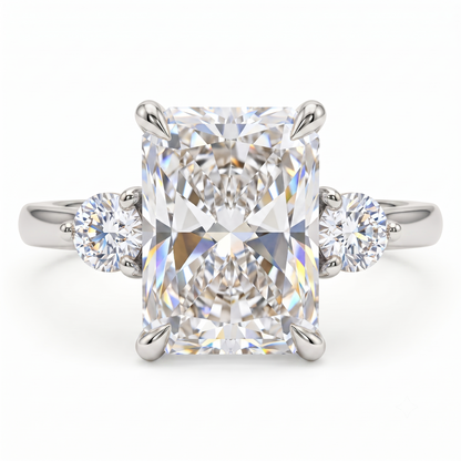 2.40 CT Radiant Lab Grown Diamond Three Stone Engagement Ring