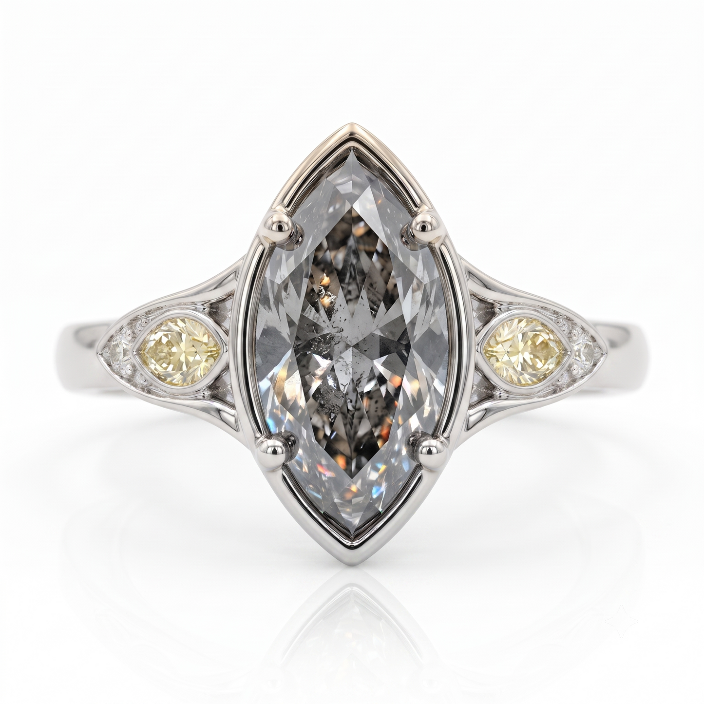Vintage 1.5CT Marquise Cut Moissanite Engagement Ring