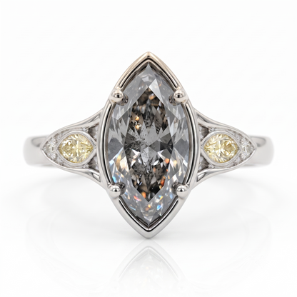 Vintage 1.5CT Marquise Cut Moissanite Engagement Ring