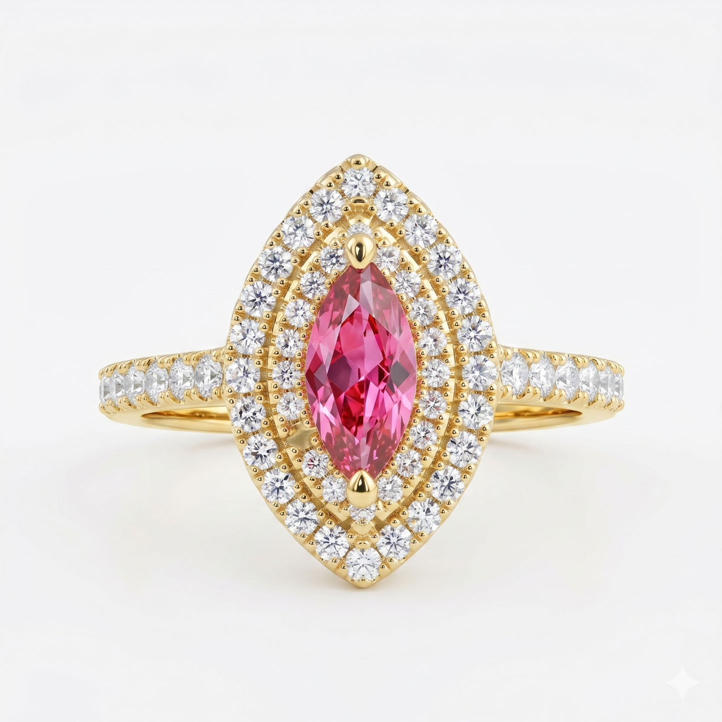 0.50TCW Marquise Cut Pink Diamond Engagement Ring