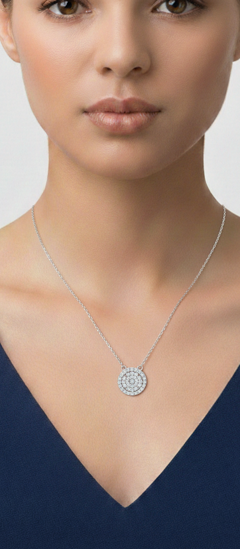 0.25 Ct Round Lab Diamond Halo Necklace – Bigger Look