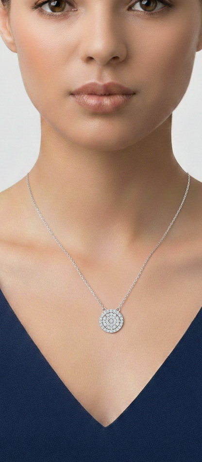0.25 Ct Round Lab Diamond Halo Necklace – Bigger Look