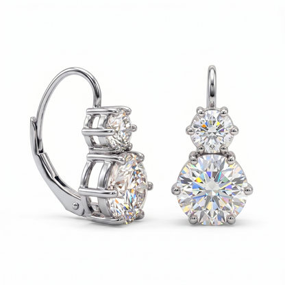 8.00ct Round Lab Grown Diamond Drop Dangle Earrings