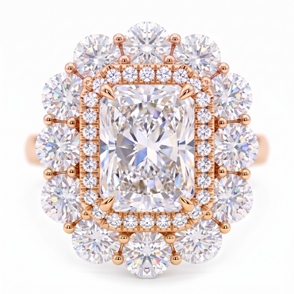 2.50ct Radiant Cut Lab Grown Diamond Halo Engagement Ring