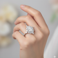 1.220ct Oval Lab Grown Diamond Engagement Ring • Vintage Rose Gold Art Deco Marquise Cluster Bridal Ring