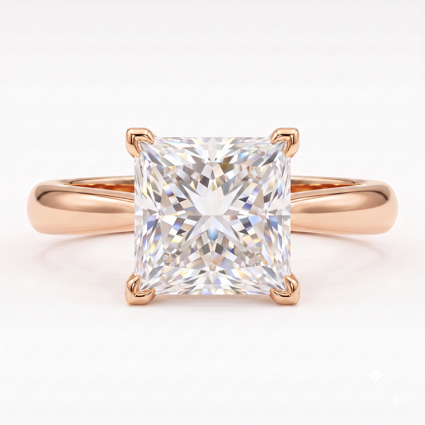 1.00CT Princess Cut Lab Grown Diamond Engagement Ring
