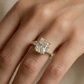 three stone radiant engagement ring​

