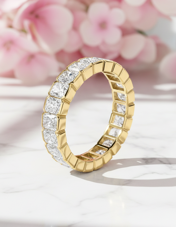5.04 Ct Radiant Cut Lab-Grown Wedding Band Full Eternity