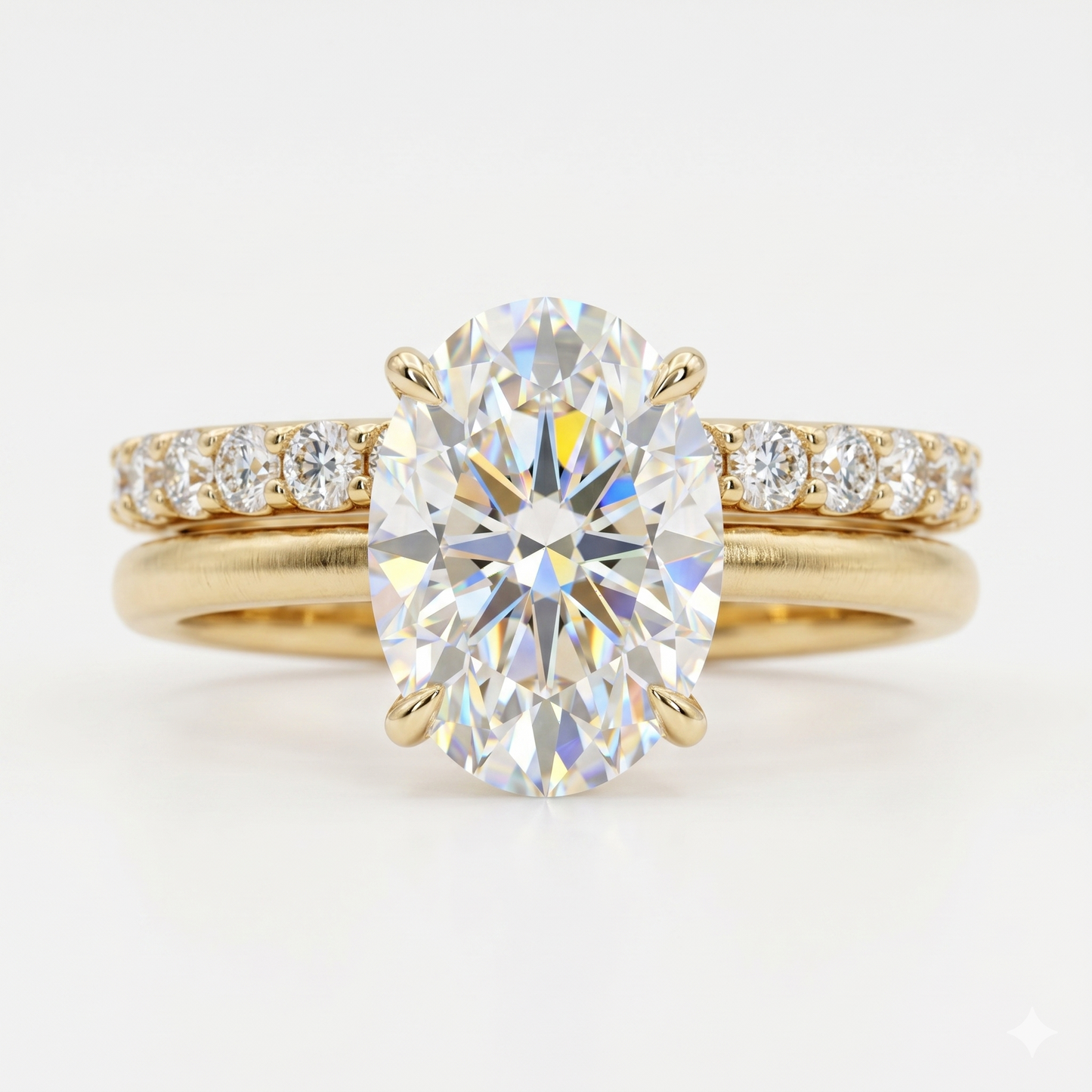 2.00ct Oval Lab-Grown engagement ring set
