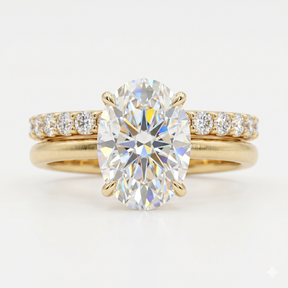 2.00ct Oval Lab-Grown engagement ring set