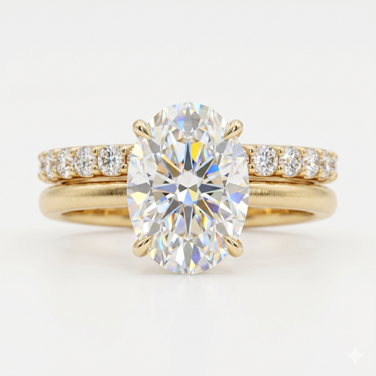 2.00ct Oval Lab-Grown engagement ring set