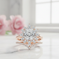 1.85 Ct Sunburst Diamond Bridal Set – Floral Halo Ring