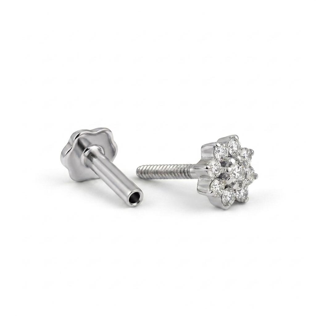 1.150 Ct Floral Cluster Lab Grown Diamond Stud Earrings