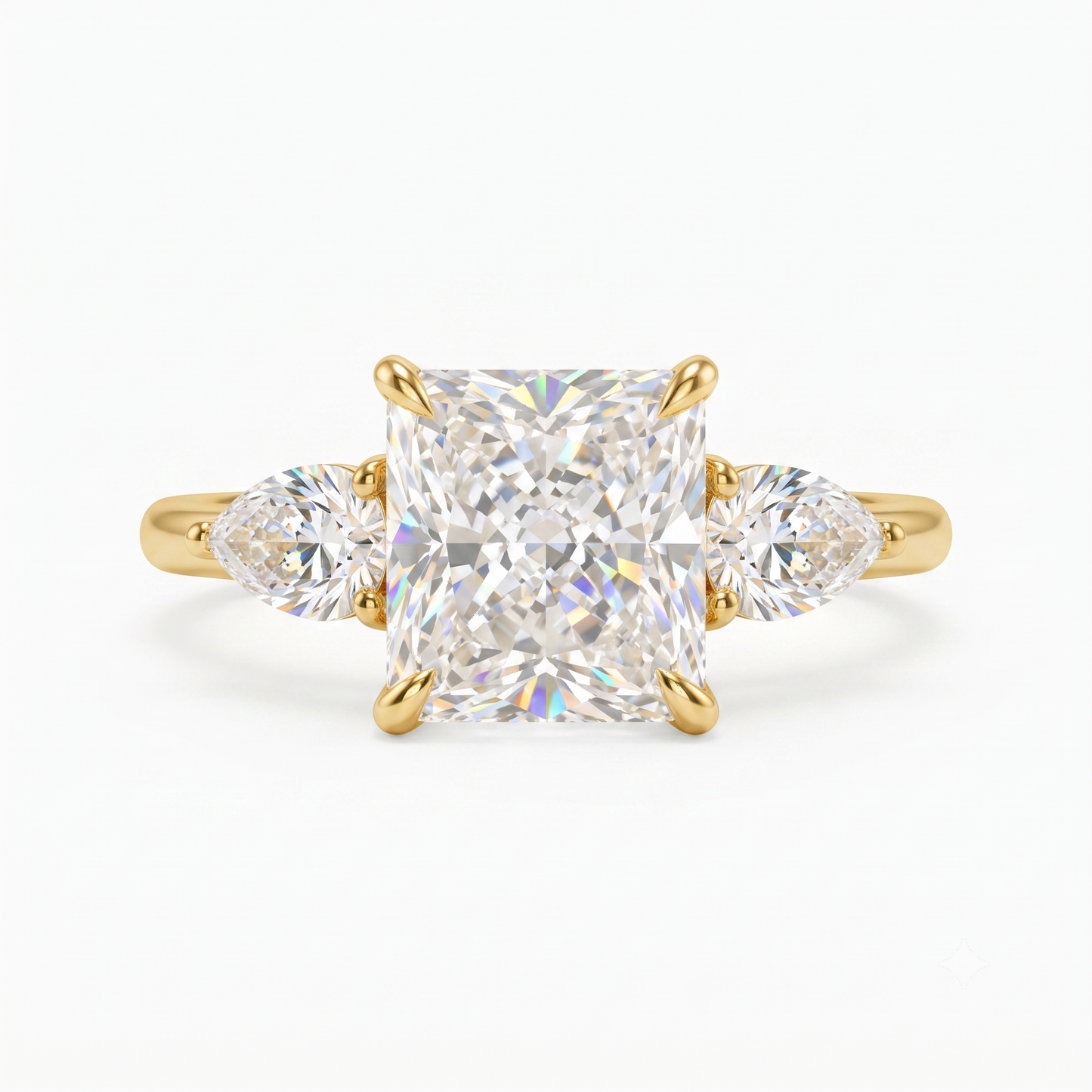 2.35 ct Princess Cut Lab-Grown Diamond Three-Stone Ring