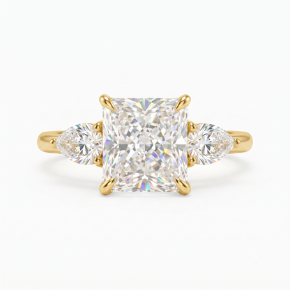 2.35 ct Princess Cut Lab-Grown Diamond Three-Stone Ring